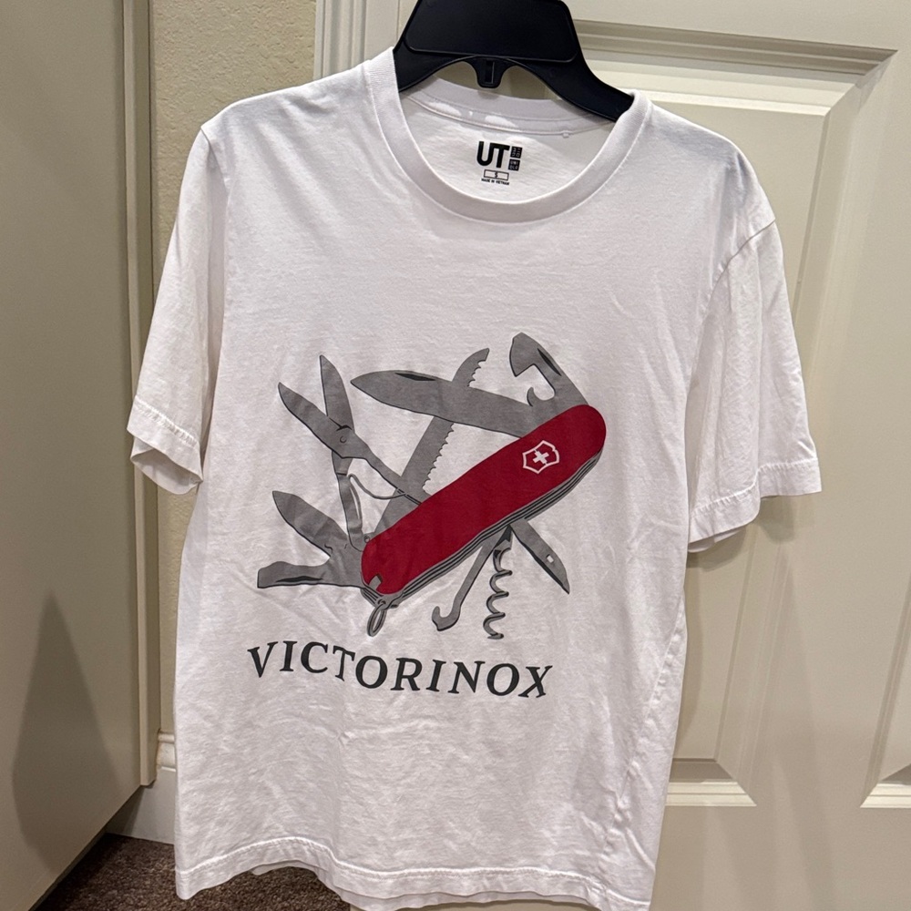 Victorinox White Tee with Red and Gray Graphic